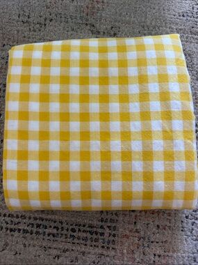 Yellow and White Gingham Fabric